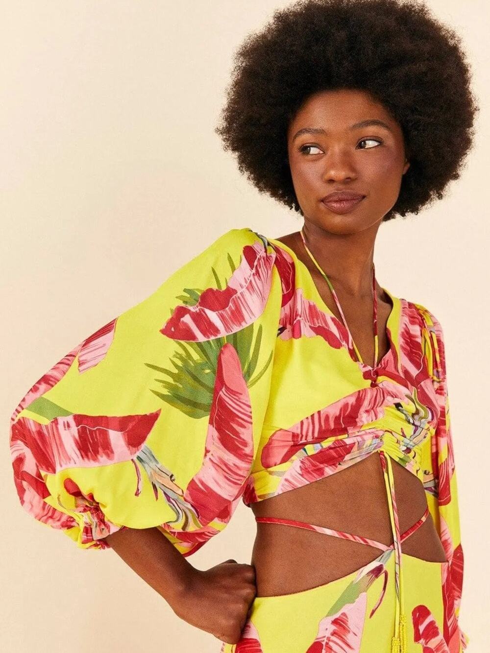 FARM Rio Lime Sweet Jungle Lenzing Viscose Crop Top XS